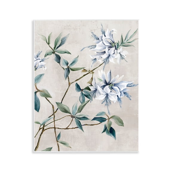 Stupell Industries Clusters of White Flowers Floral Painting Unframed Art Print Wall Art, 11 x 14