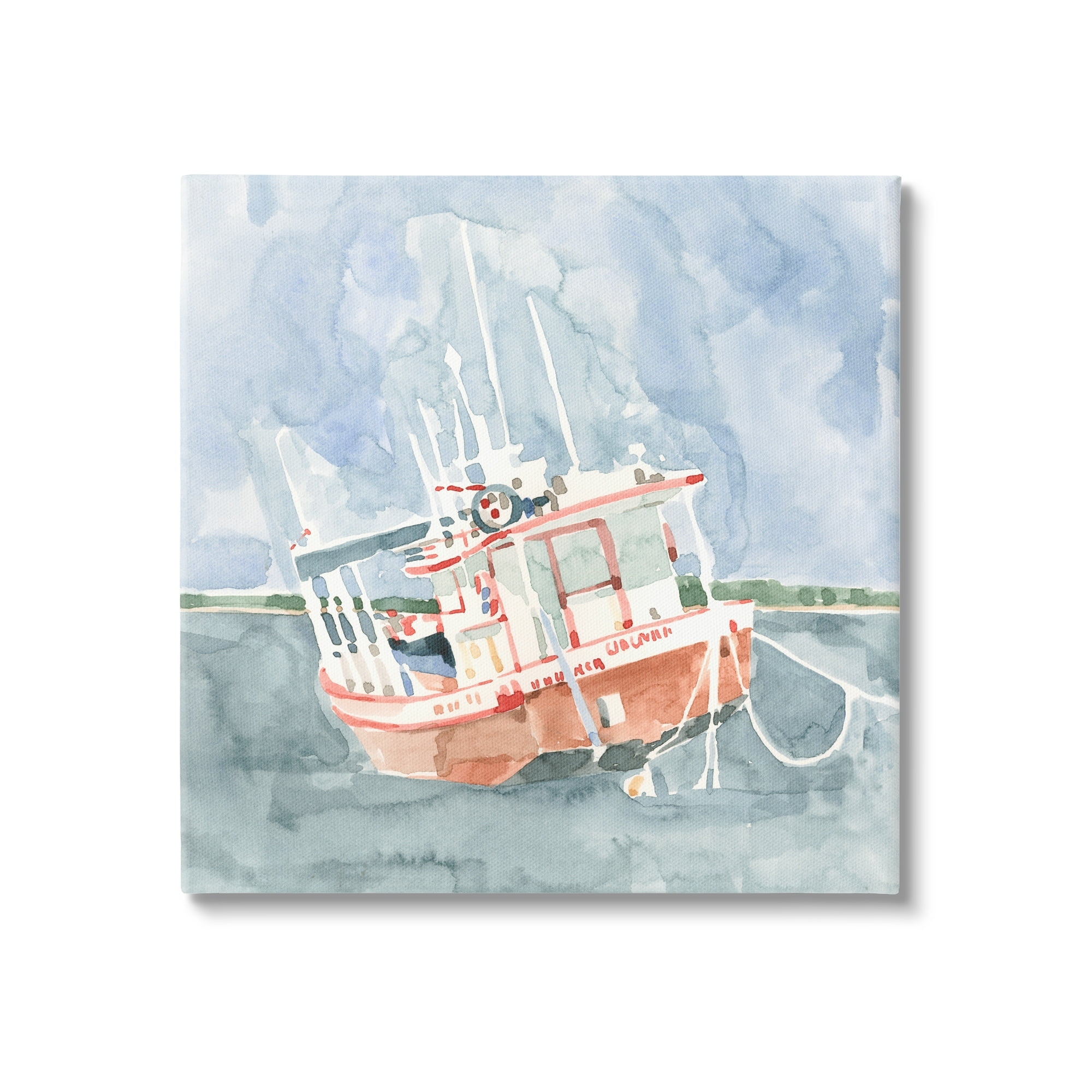 Stupell Industries Coast Guard Boat Transportation Ocean Watercraft ,17 x 17, Design by Emma Caroline