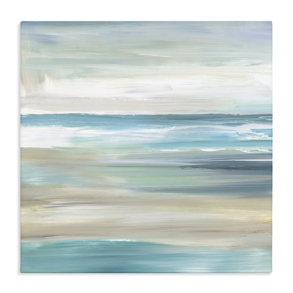 Stupell Industries Coastal Abstract Beach Sand Ocean Waves Canvas Art, 17 x 17, by Nan