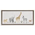 thumbnail image 1 of Stupell Industries Coastal Adorable Jungle Animals Wildlife Brown Floating Frame Canvas Art, 31 x 14, by Lil' Rue, 1 of 7