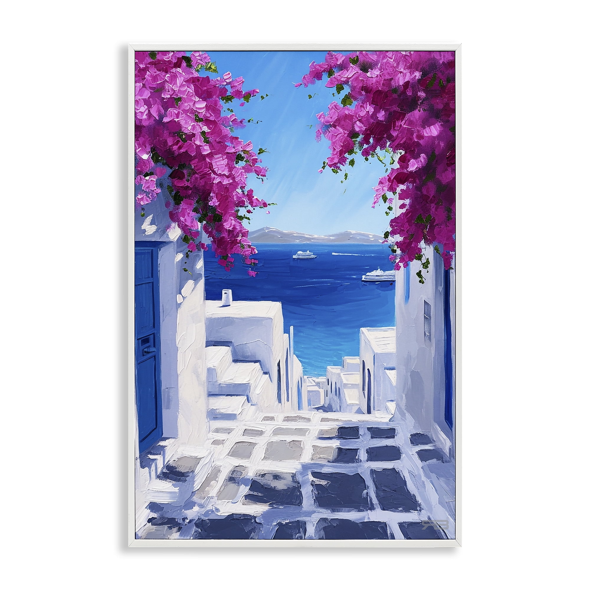 Stupell Industries Coastal Architecture Town Buildings & Architecture Painting White Framed Art Print Wall Art, 12 x 18