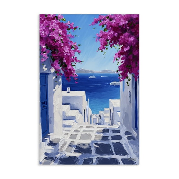 Stupell Industries Coastal Architecture Town Buildings & Architecture Painting Wrapped Canvas Art Print Wall Art, 16 x 24