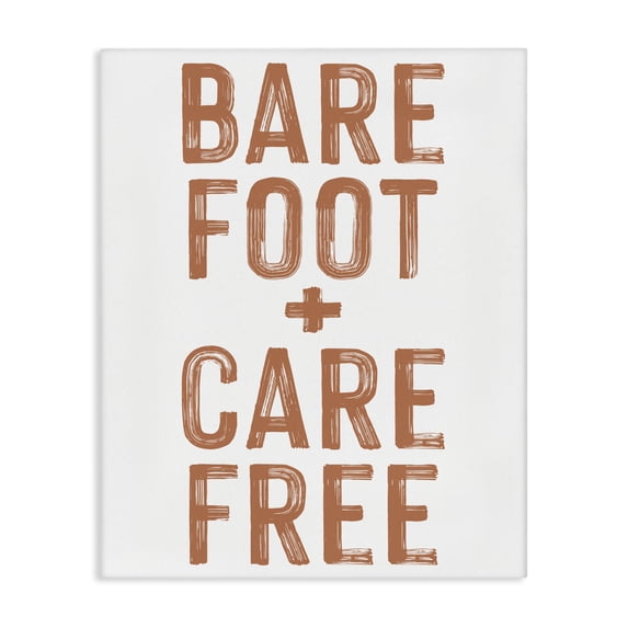 Stupell Industries Coastal Barefoot Carefree Summer Sentiment Canvas Art, 30 x 40, by Lettered and Lined