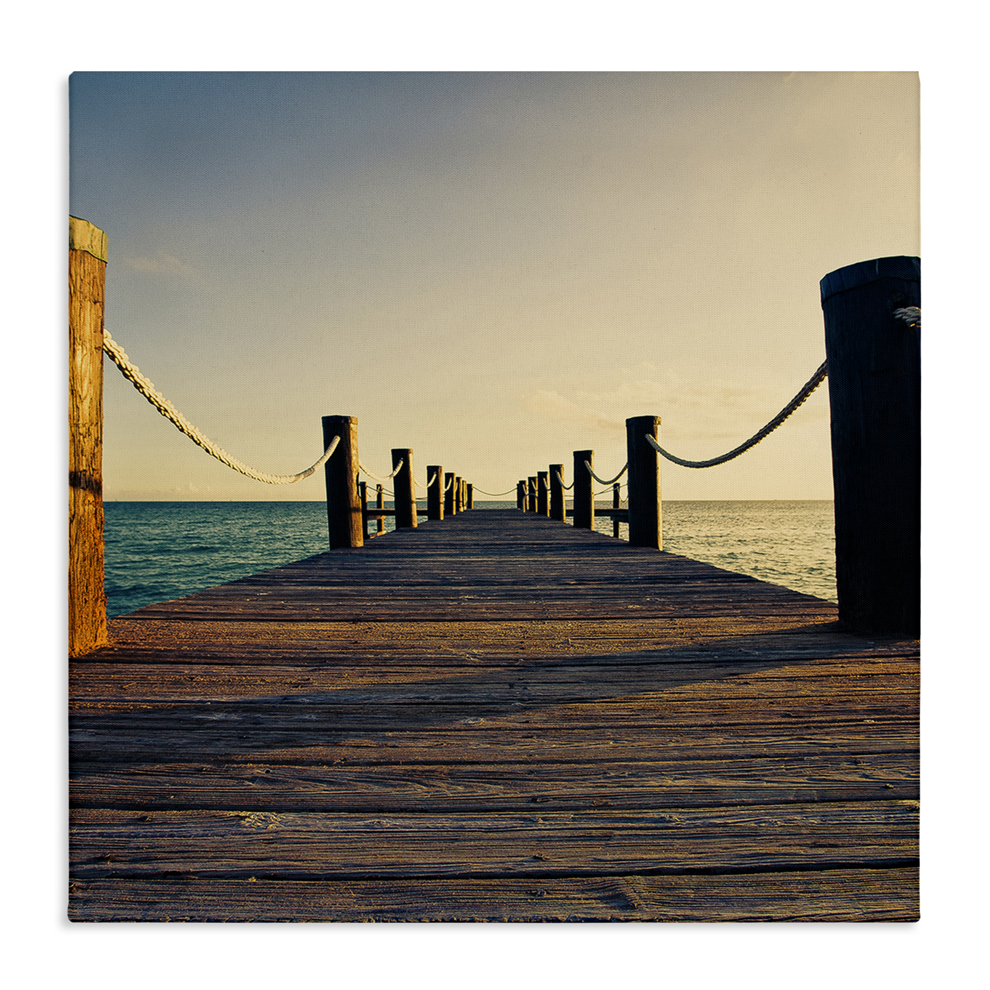 Stupell Industries Coastal Beach Dock Nautical & Beach Photography Wrapped Canvas Art Print Wall Art, 24 x 24
