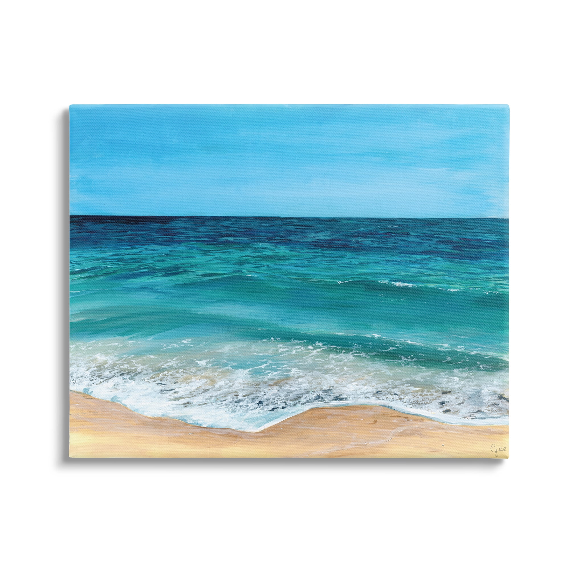 Stupell Industries Coastal Beach Foam Nature Painting Gallery Wrapped Canvas Print Wall Art, 40 x 30
