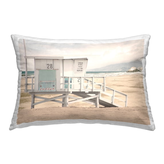 Stupell Industries Coastal Beach Hut Decorative Printed Throw Pillow, 14 x 20