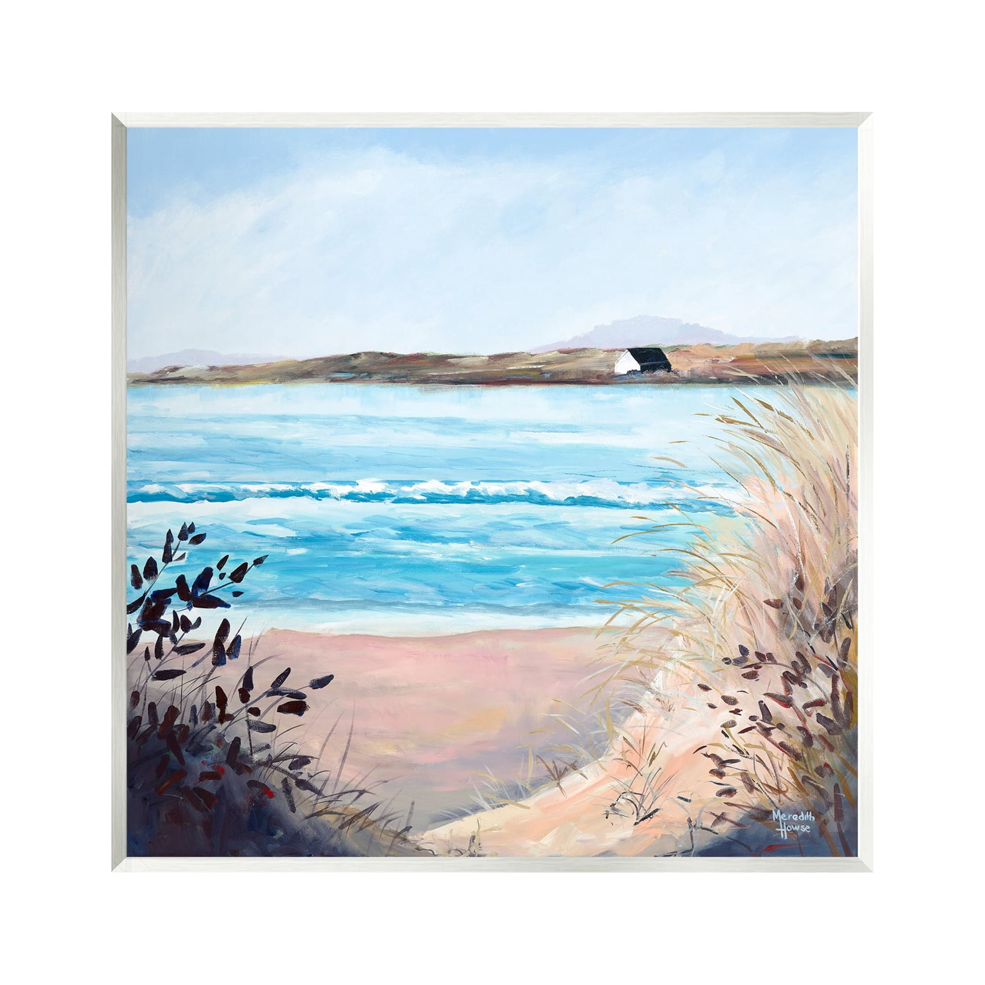 Stupell Industries Coastal Beach Landscape Landscape Painting Unframed Art Print Wall Art, 12 x 12