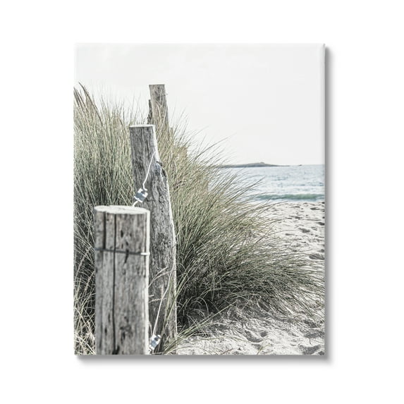 Stupell Industries Coastal Beach Landscape Nature Photography Gallery Wrapped Canvas Print Wall Art, 24 x 30