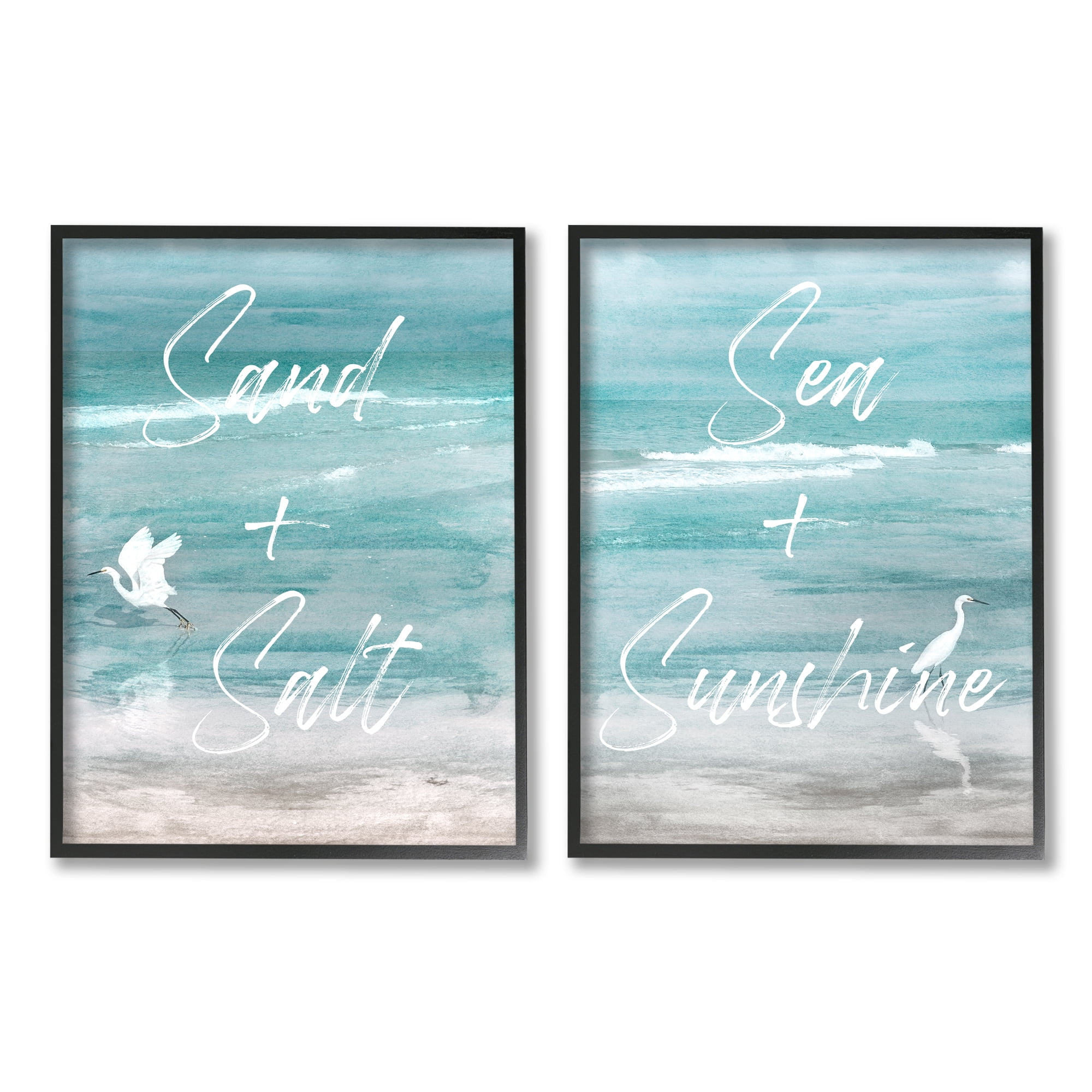 Stupell Industries Coastal Beach Phrases Animals & Insects Painting Black Framed Art Print Wall Art, 16 x 20