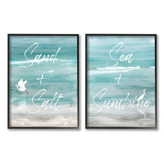 Stupell Industries Coastal Beach Phrases Animals & Insects Painting Black Framed Art Print Wall Art, 24 x 30