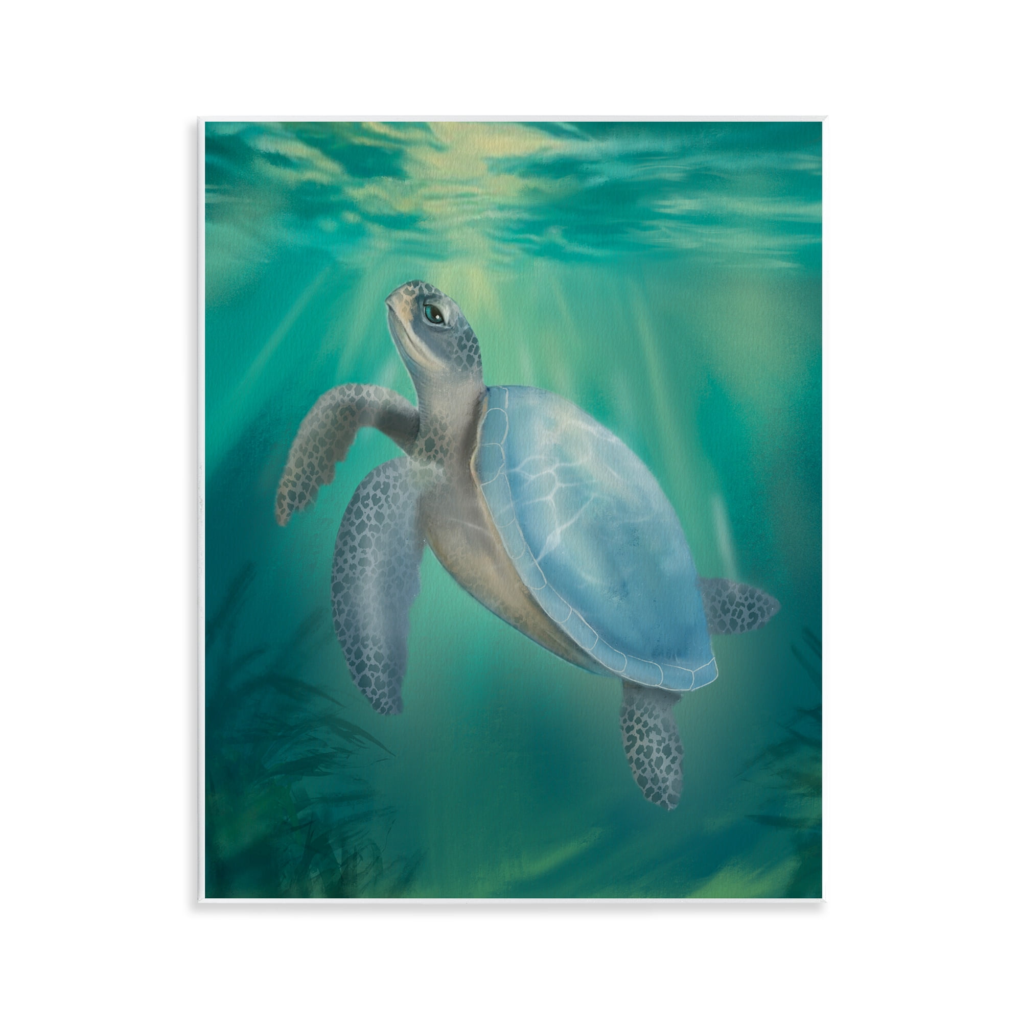 Stupell Industries Coastal Beach Sea Turtle Wall Plaque Art, design by Matthew Piotrowicz