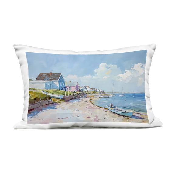Stupell Industries Coastal Beachside Cabanas Outdoor Printed Pillow design by LSR Design Studio, 14 x 7 x 20