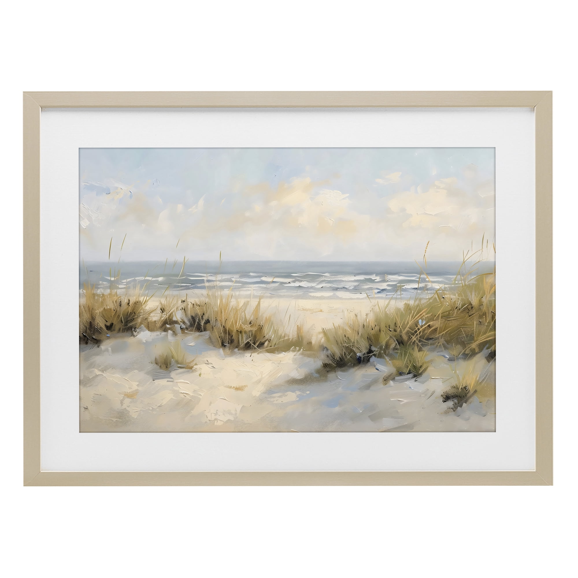 Stupell Industries Coastal Birds Over Dunes Birch Framed Print Under Glass, design by Creative Studio