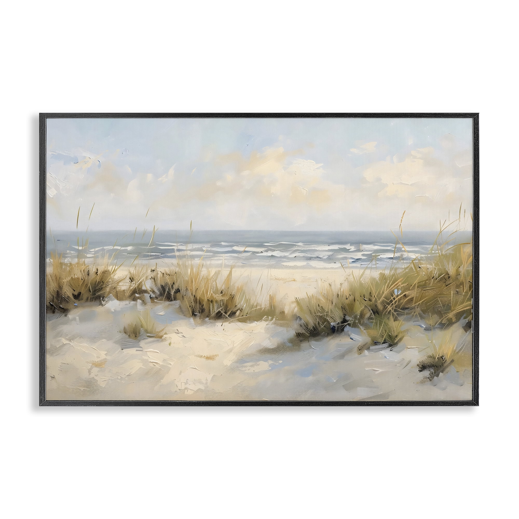 Stupell Industries Coastal Birds Over Dunes Black Framed Giclee Art, design by Creative Studio