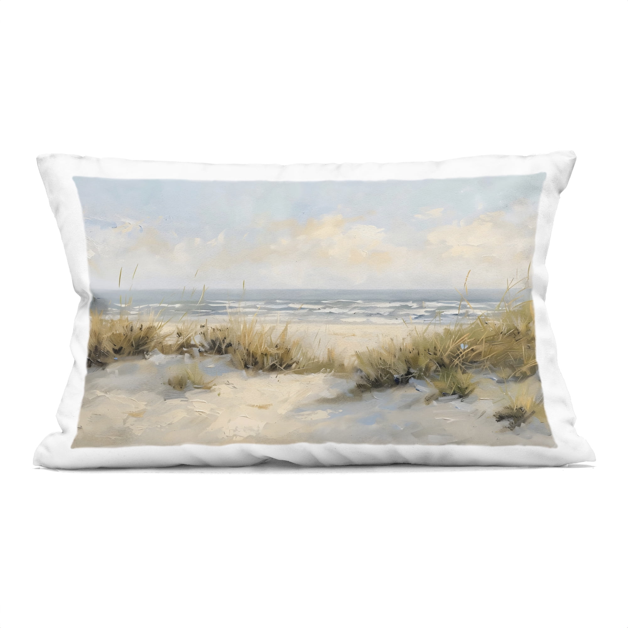Stupell Industries Coastal Birds Over Dunes Decorative Printed Throw Pillow, design by Creative Studio, 14 x 7 x 20