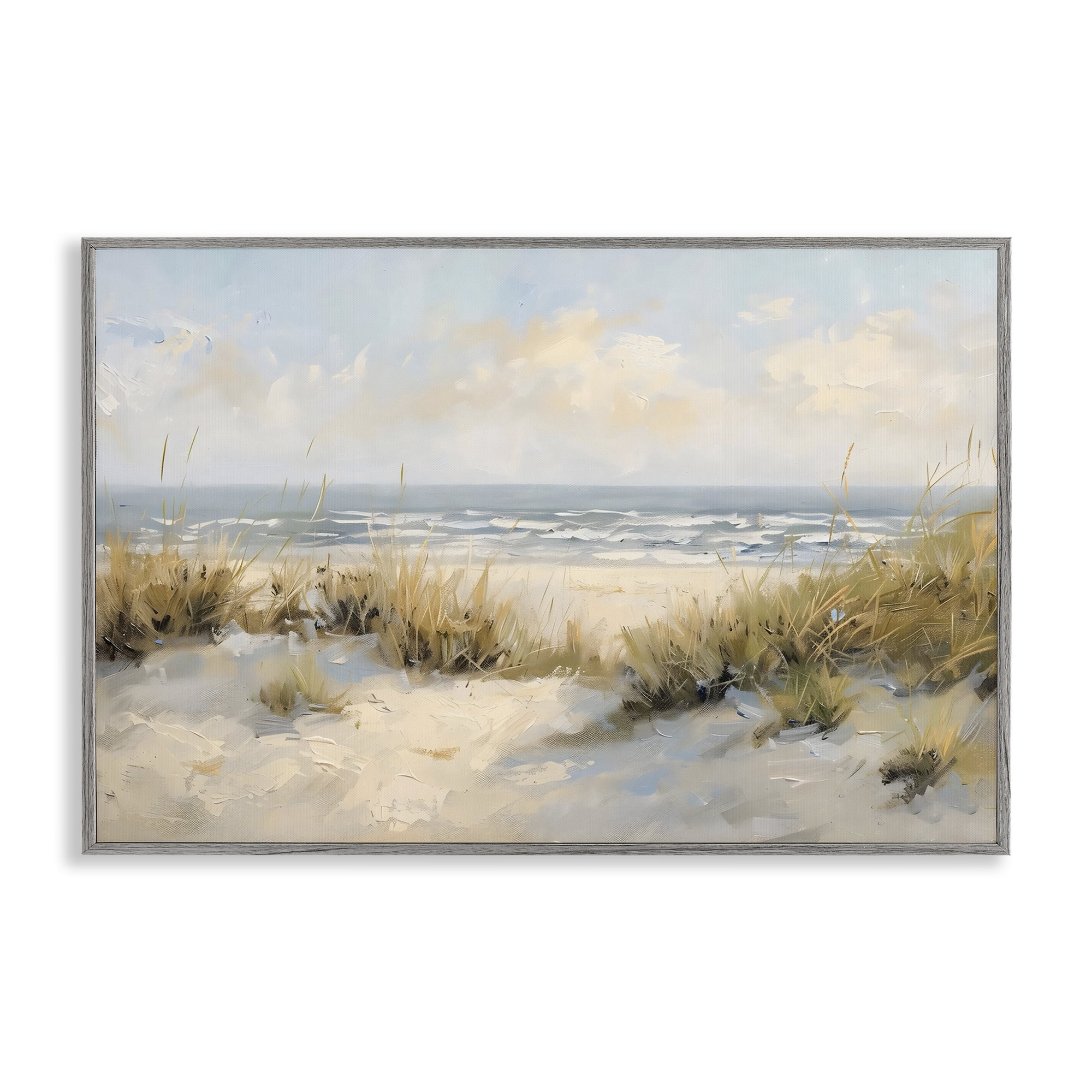 Stupell Industries Coastal Birds Over Dunes Gray Framed Giclee Art, design by Creative Studio