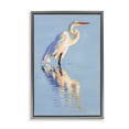 thumbnail image 1 of Stupell Industries Coastal Blue Egret Reflection Gray Floating Frame Canvas Art, 17 x 25, by D. Rust, 1 of 8