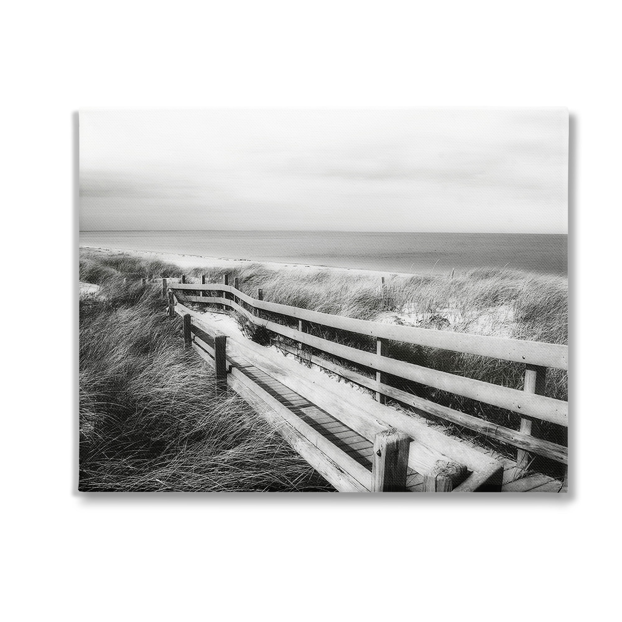 Stupell Industries Coastal Boardwalk Landscape Landscape Photography Gallery Wrapped Canvas Art Print Wall Art, 30 x 24