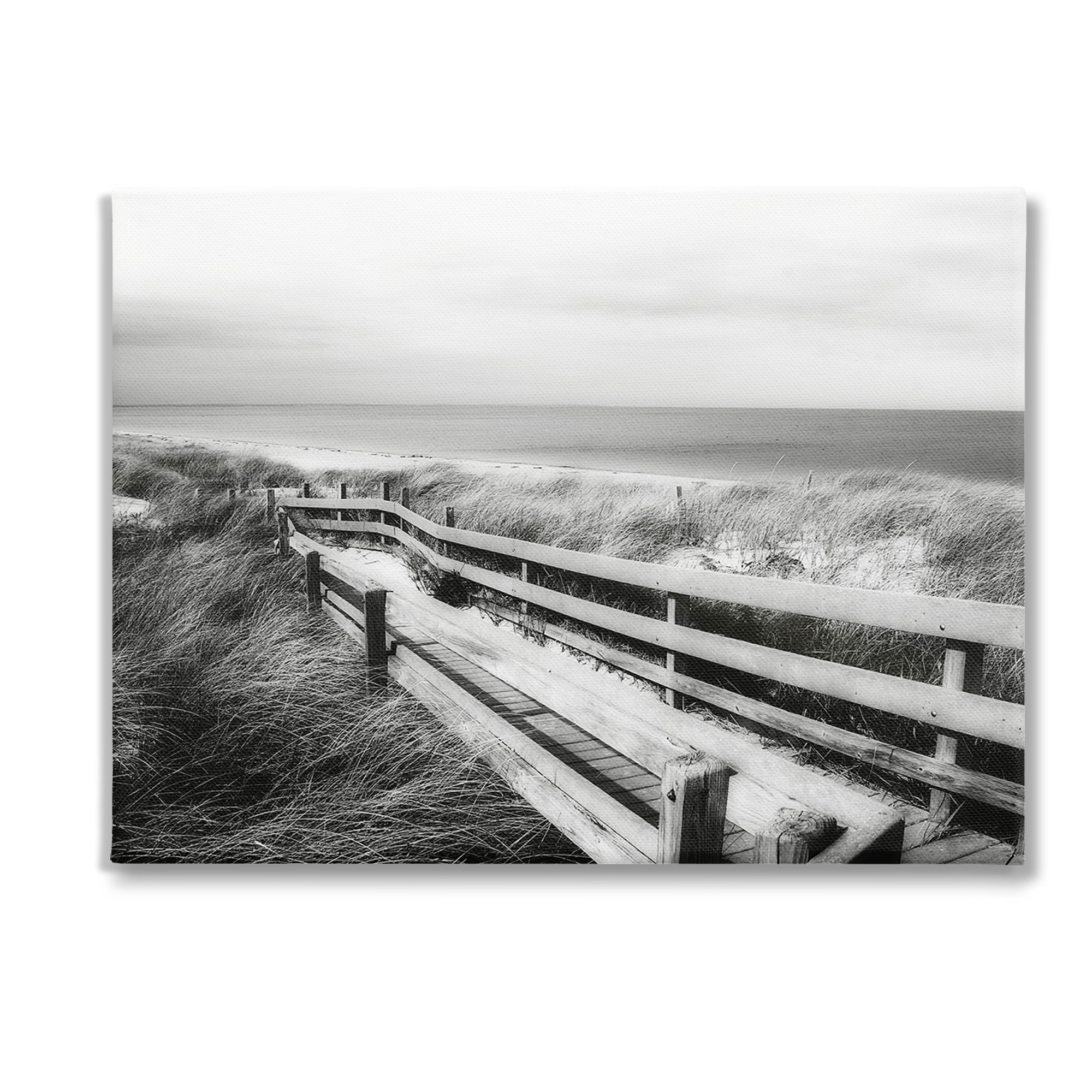 Stupell Industries Coastal Boardwalk Landscape Landscape Photography Gallery Wrapped Canvas Art Print Wall Art, 48 x 36