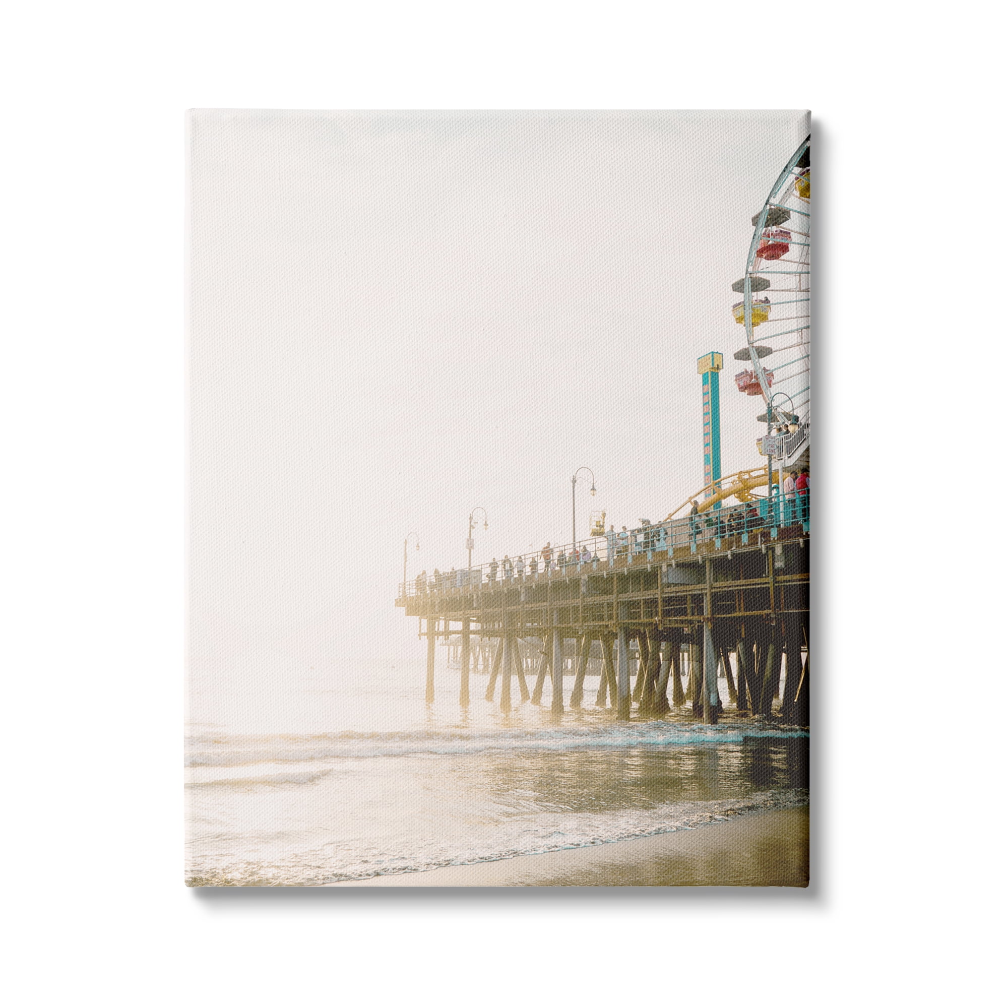 Stupell Industries Coastal Boardwalk Pier Carnival Ferris Wheel Photography, 36 x 48, Design by Leah Straatsma