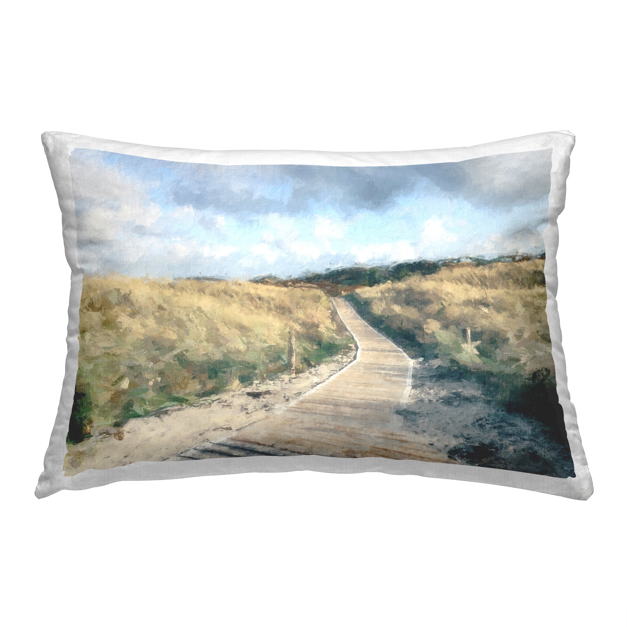 Stupell Industries Coastal Boardwalk Scenery Decorative Printed Throw Pillow, 14 x 20