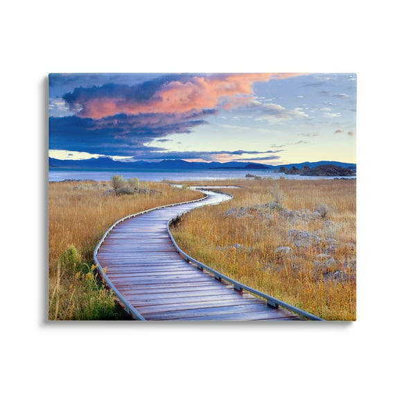 Stupell Industries Coastal Boardwalk Sunset Coastal Photography Gallery Wrapped Canvas Print Wall Art