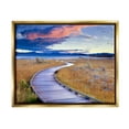 thumbnail image 1 of Stupell Industries Coastal Boardwalk Sunset Coastal Photography Gold Floater Framed Art Print Wall Art, 1 of 6