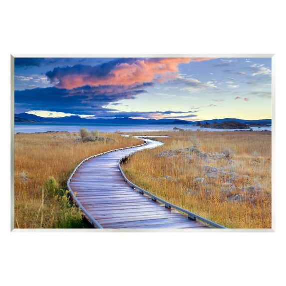 Stupell Industries Coastal Boardwalk Sunset Coastal Photography Unframed Art Print Wall Art