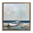 thumbnail image 1 of Stupell Industries Coastal Boat & Oar on Shore Brown Floating Frame Canvas Art, 18 x 18, by Sally Swatland, 1 of 7