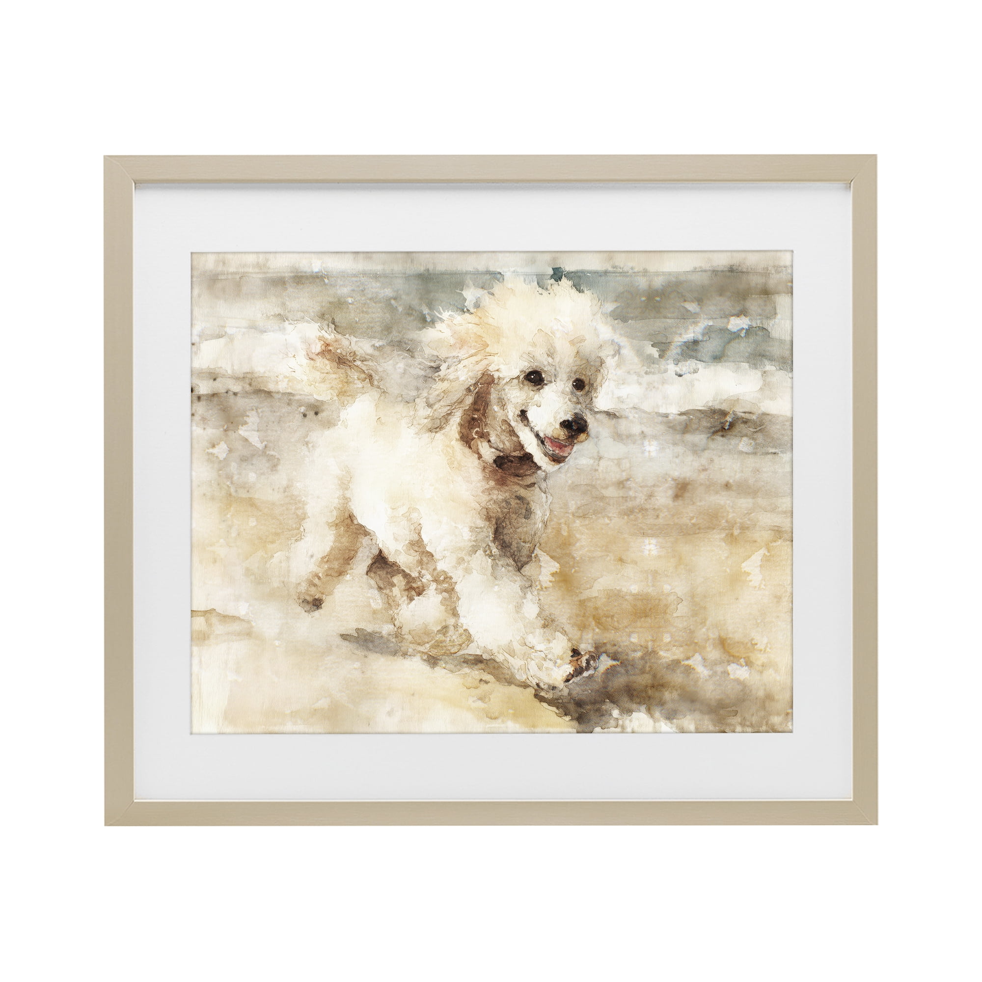 Stupell Industries Coastal Breeze & Poodle Birch Framed Print Under Glass, design by Svetlana Aleynikova
