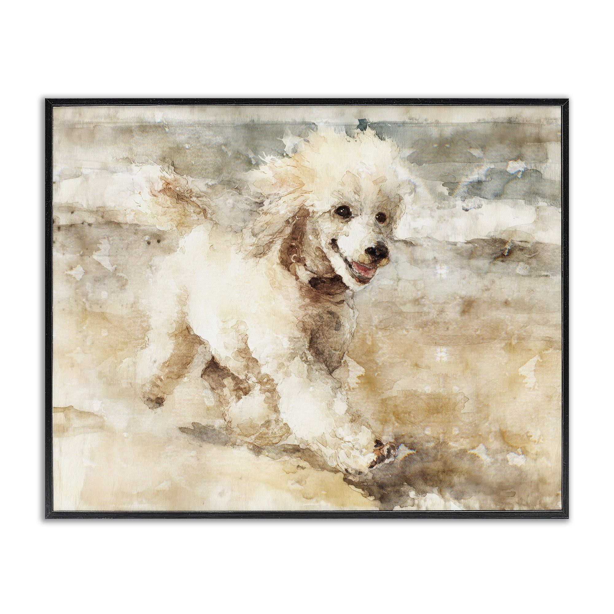 Stupell Industries Coastal Breeze & Poodle Black Framed Giclee Art, design by Svetlana Aleynikova