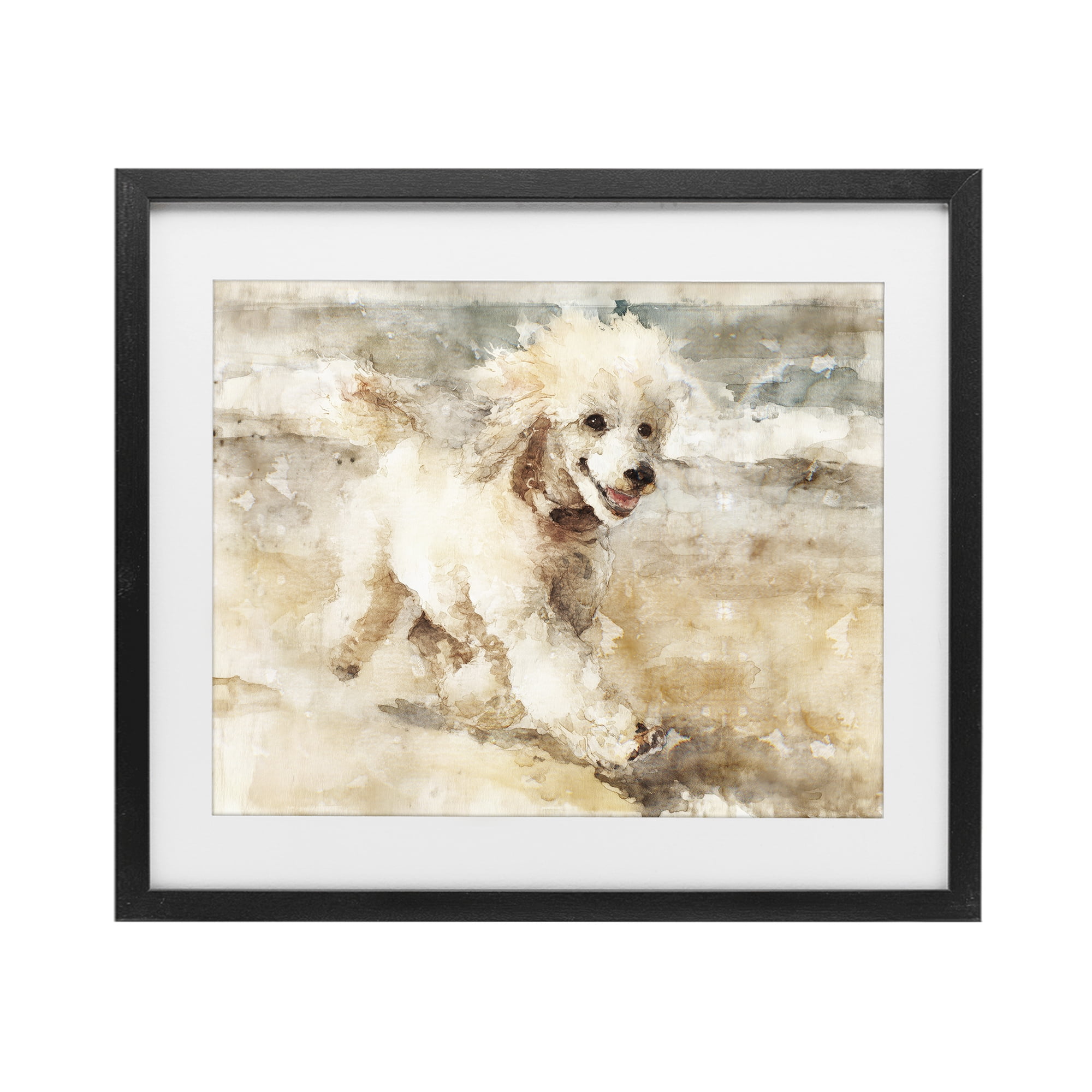 Stupell Industries Coastal Breeze & Poodle Black Framed Print Under Glass, design by Svetlana Aleynikova