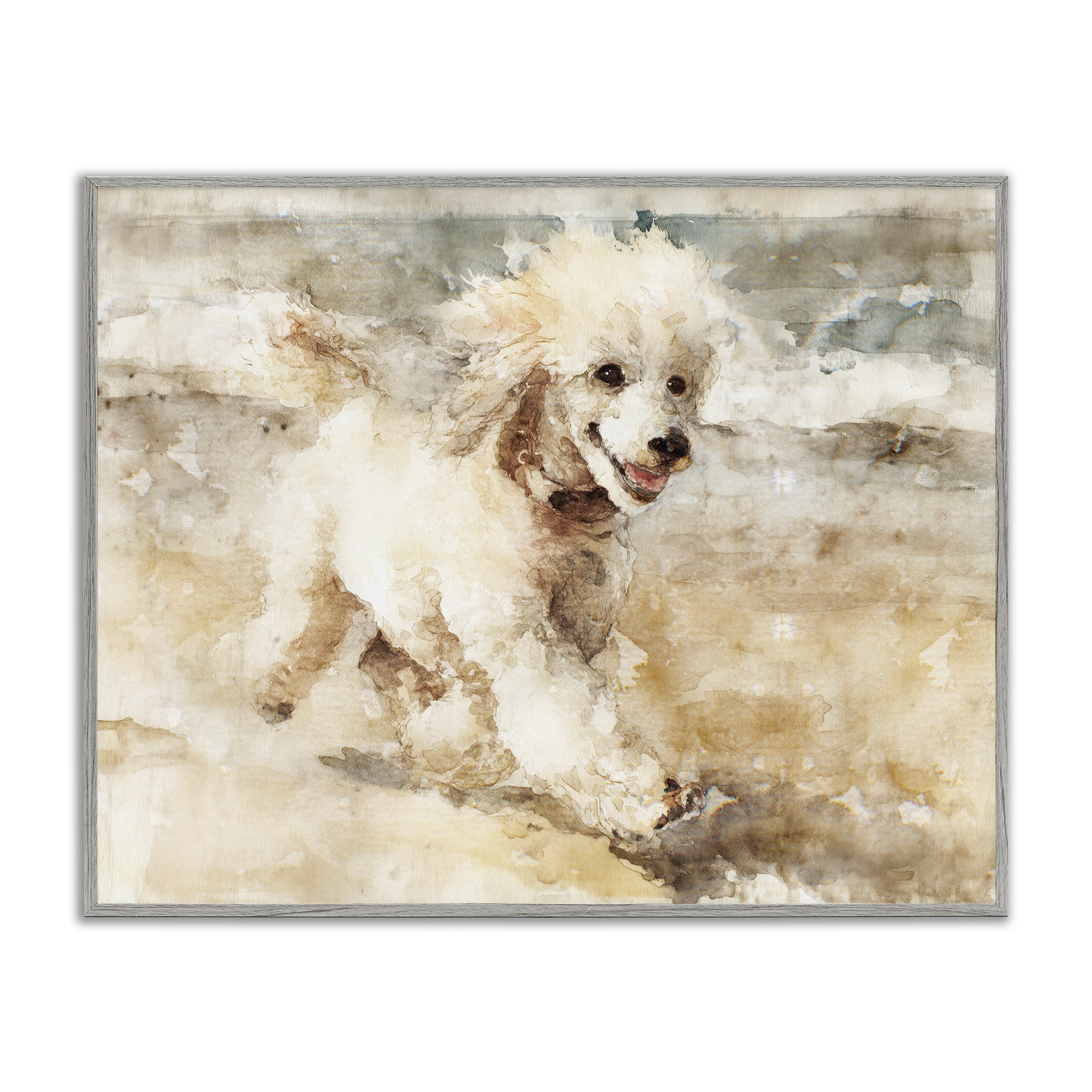 Stupell Industries Coastal Breeze & Poodle Gray Framed Giclee Art, design by Svetlana Aleynikova