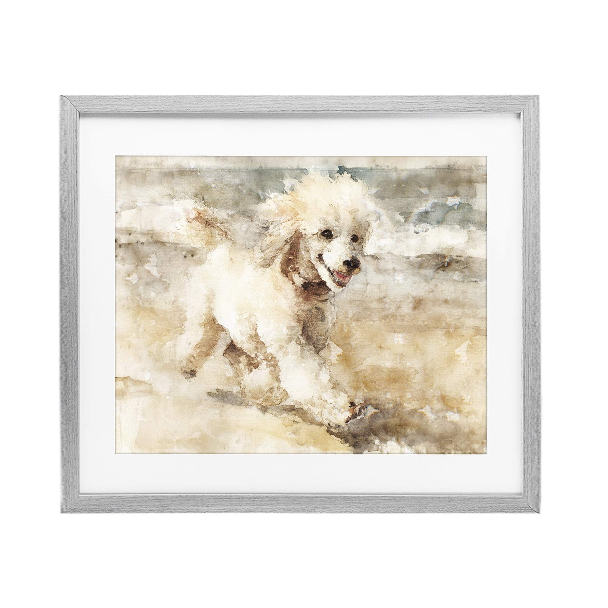 Stupell Industries Coastal Breeze & Poodle Gray Framed Print Under Glass, design by Svetlana Aleynikova