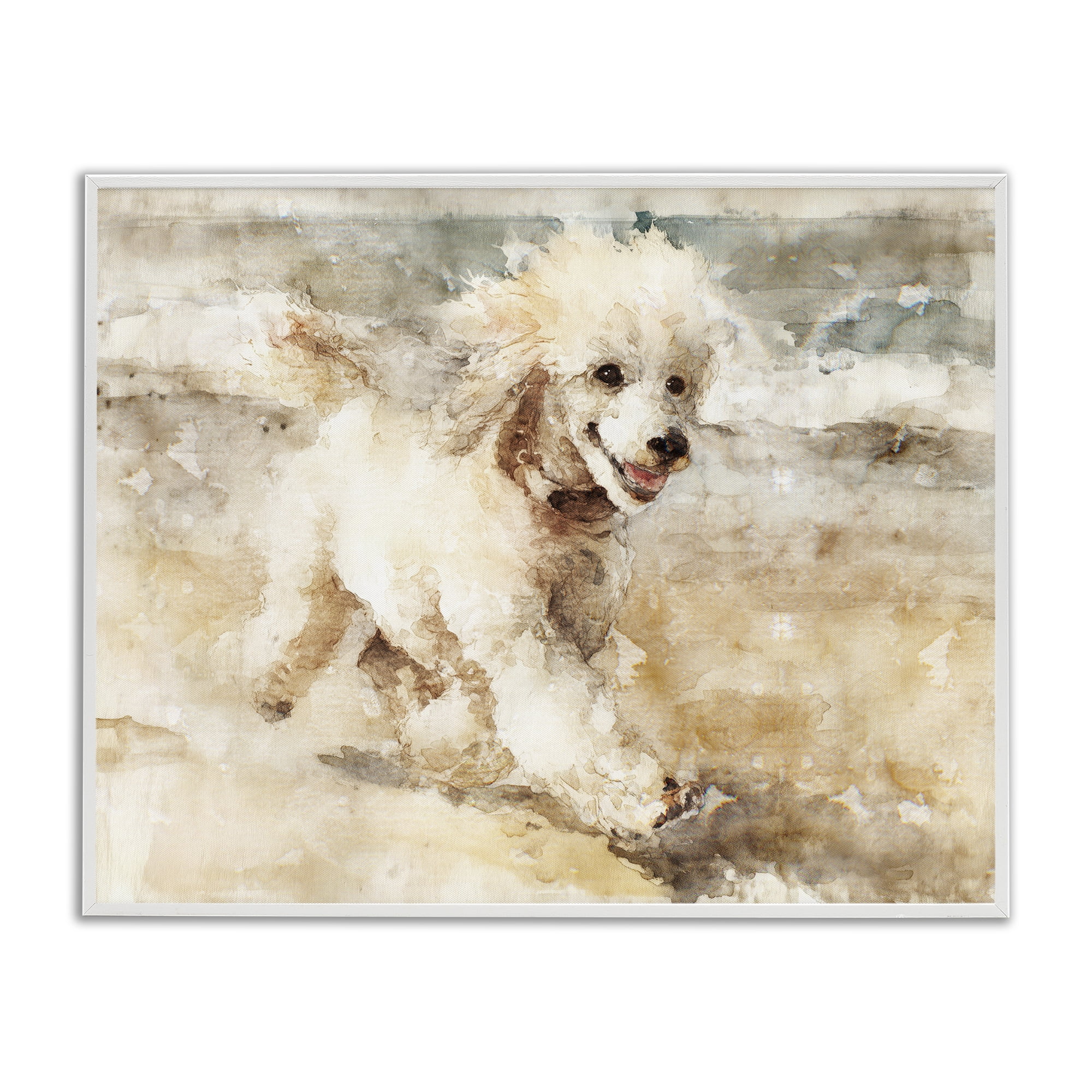 Stupell Industries Coastal Breeze & Poodle White Framed Giclee Art, design by Svetlana Aleynikova