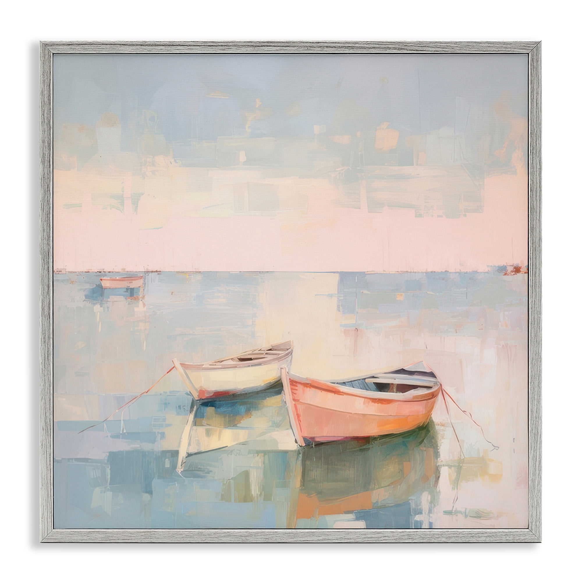 Stupell Industries Coastal Breeze Sailing Nautical & Beach Painting Gray Framed Art Print Wall Art, 12 x 12