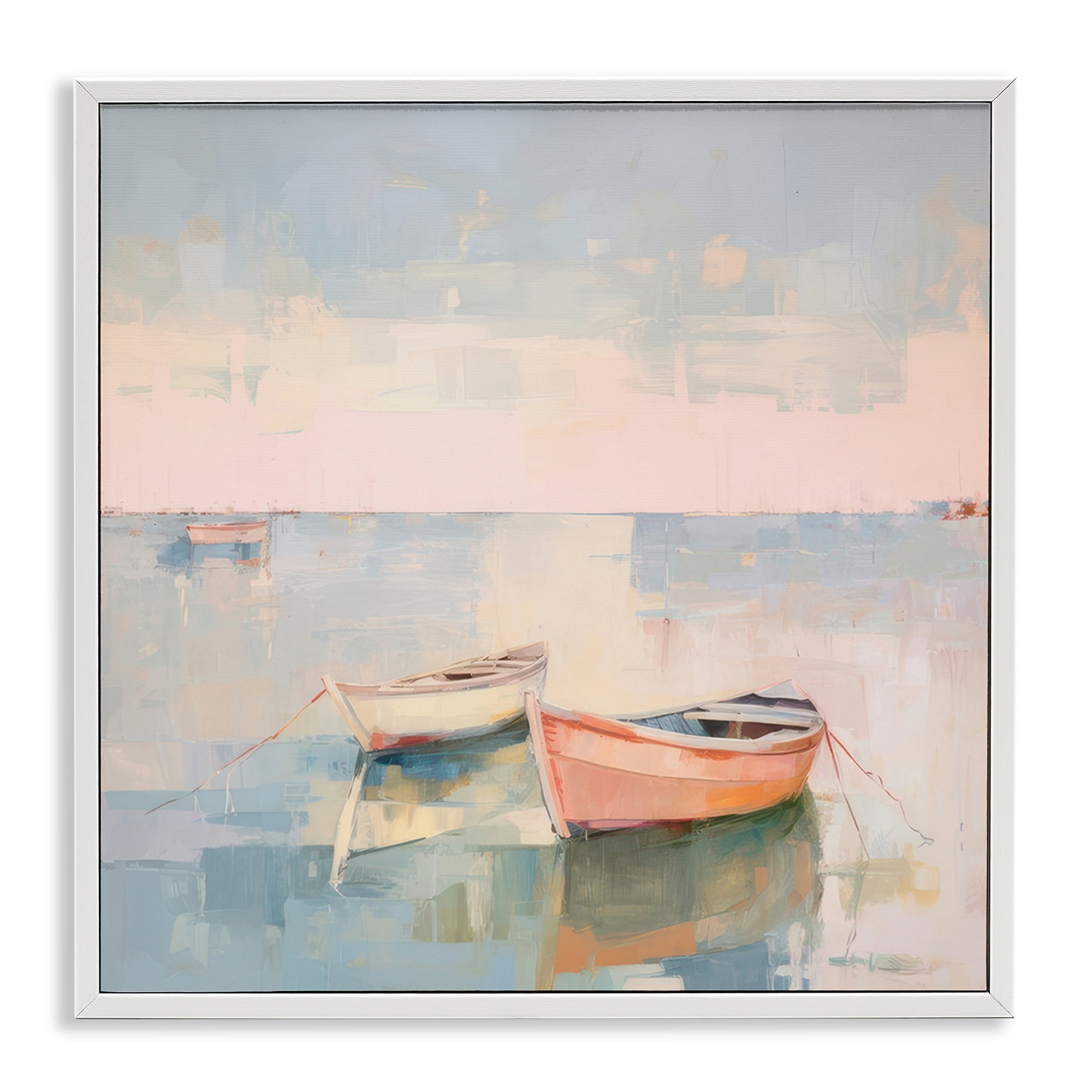 Stupell Industries Coastal Breeze Sailing Nautical & Beach Painting White Framed Art Print Wall Art, 12 x 12