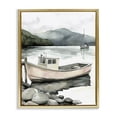 thumbnail image 1 of Stupell Industries Rustic Lodge Coastal Calm Docked Boat Gold Floating Frame Canvas Art, 17 x 21, by Riley B, 1 of 8