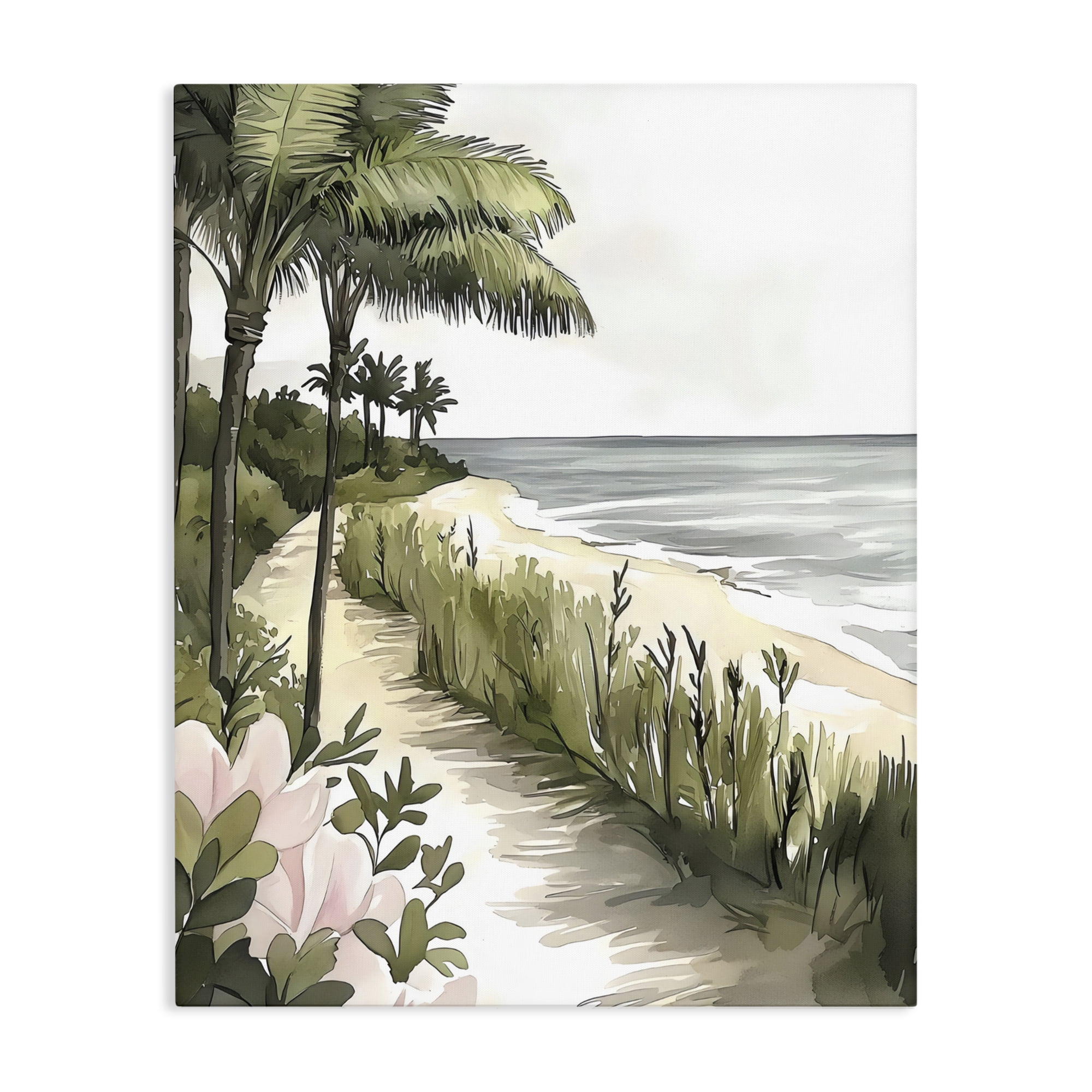 Stupell Industries Coastal Calm Palm Tree Pathway Canvas Wall Art, design by Riley B