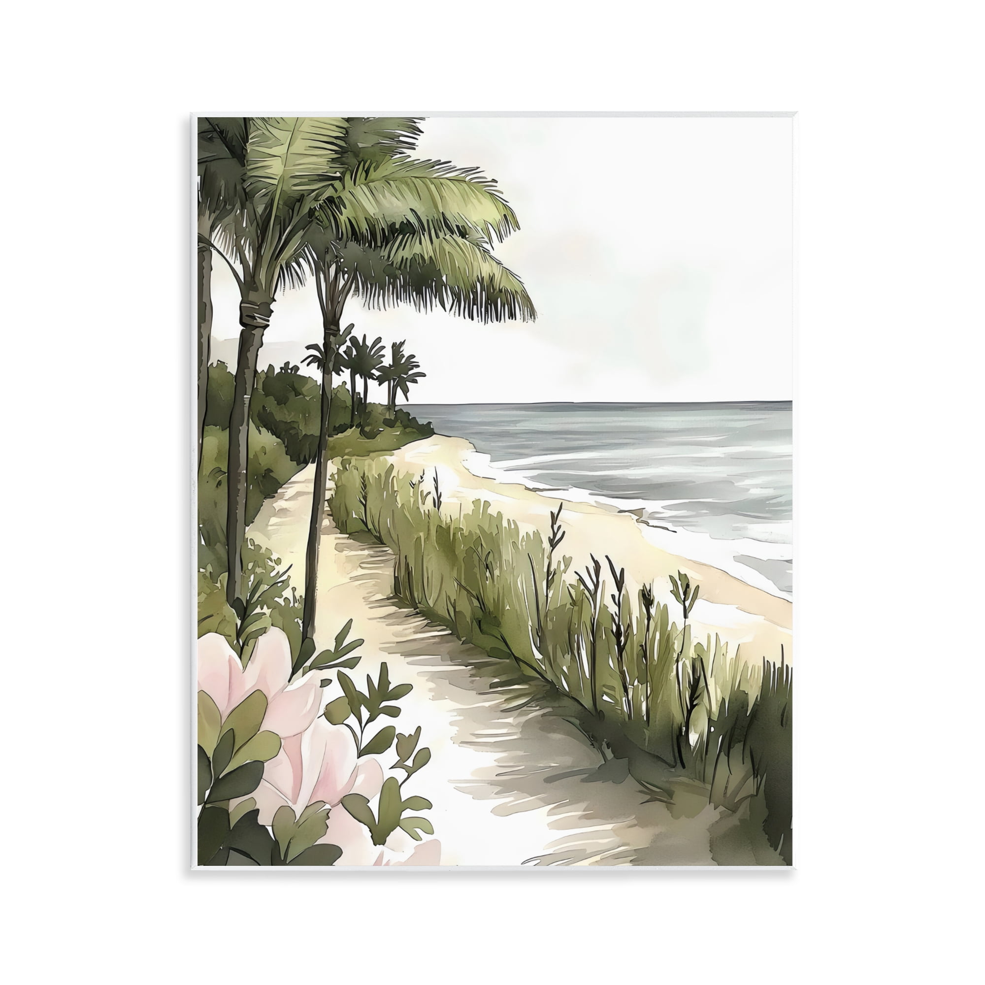 Stupell Industries Coastal Calm Palm Tree Pathway Wall Plaque Art, design by Riley B