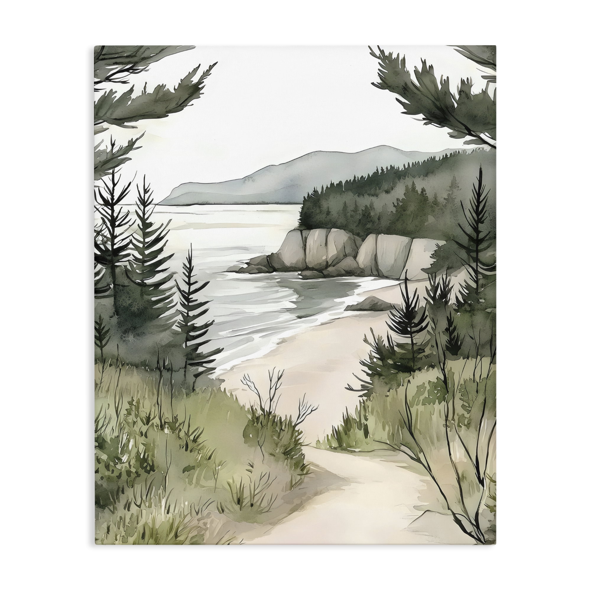 Stupell Industries Coastal Calm Winding Path Canvas Wall Art, design by Riley B