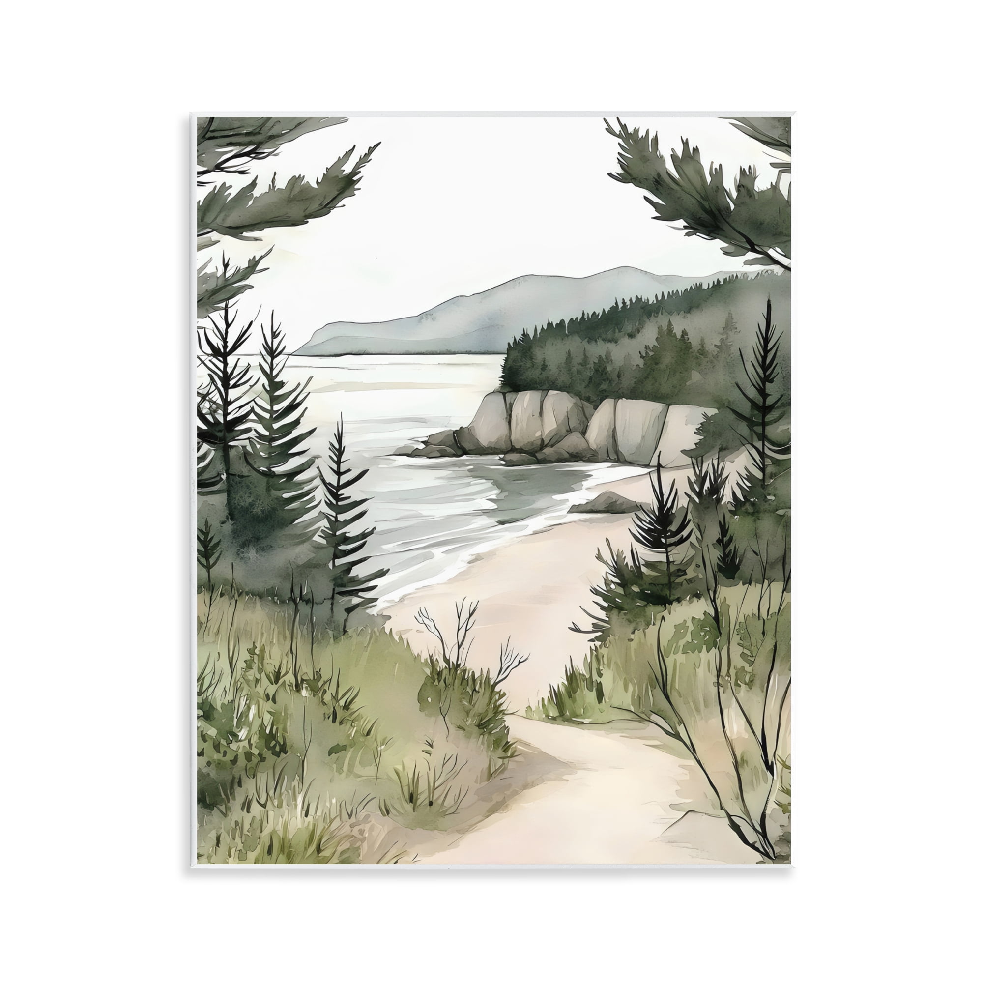 Stupell Industries Coastal Calm Winding Path Wall Plaque Art, design by Riley B