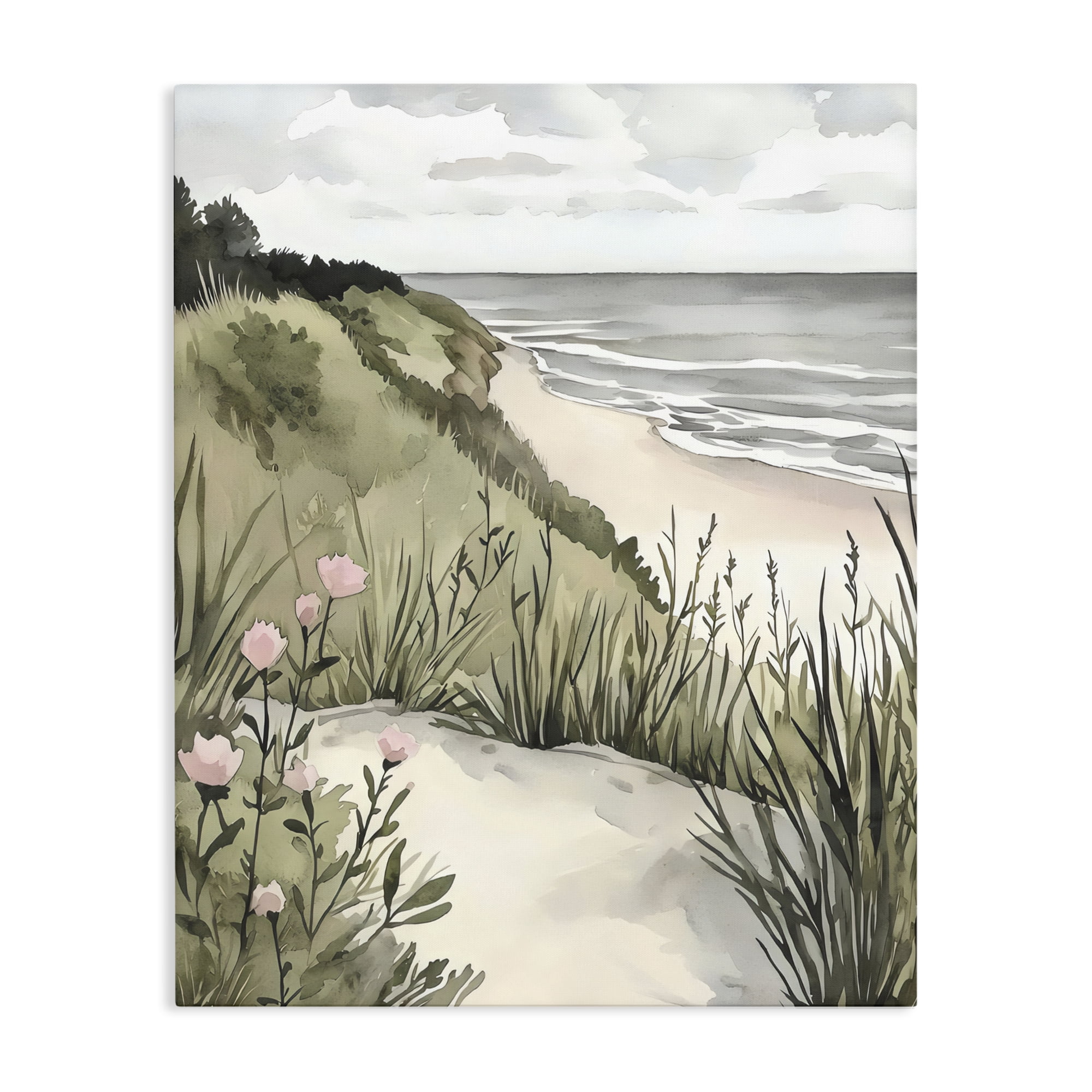 Stupell Industries Coastal Calm on Sandy Dunes Canvas Wall Art, design by Riley B
