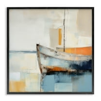 Stupell Industries Coastal Charm Expedition Nautical & Beach Painting Black Framed Art Print Wall Art, 12 x 12