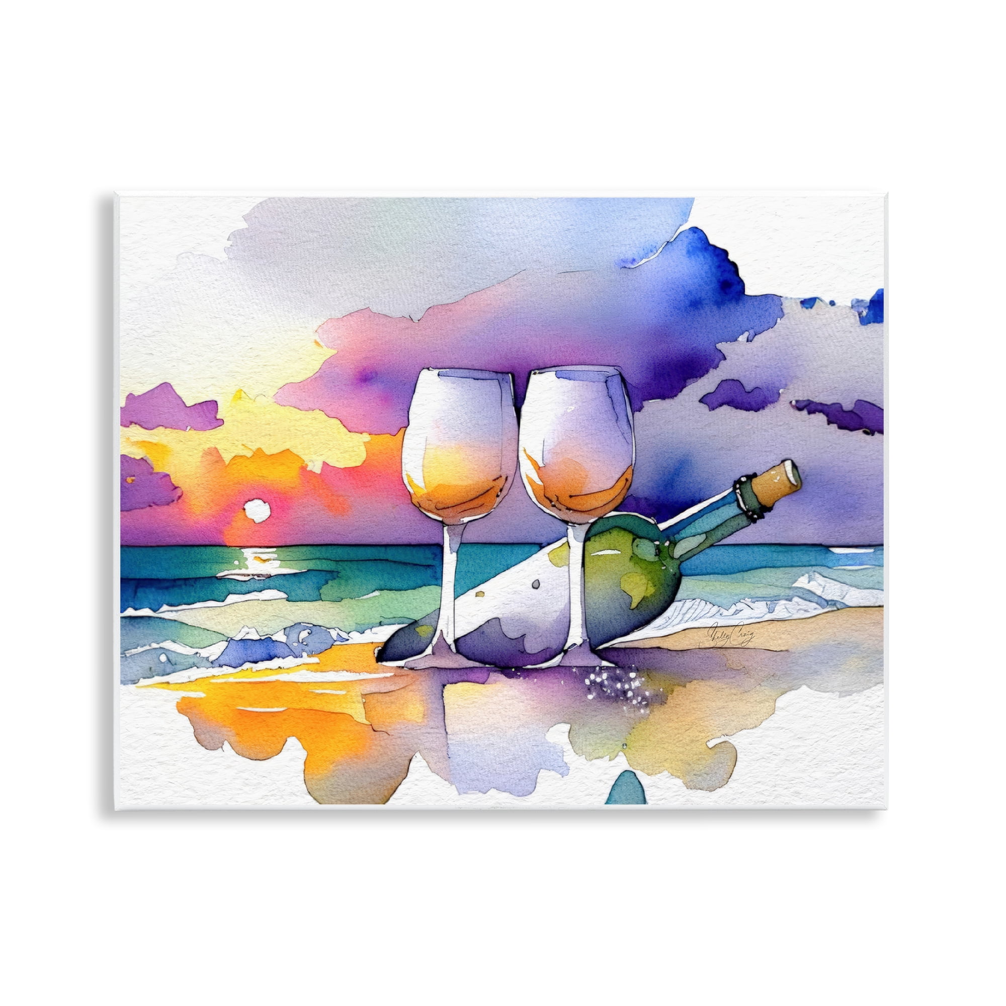 Stupell Industries Coastal Cheers with Wine Wall Plaque Art, design by Shelly Craig