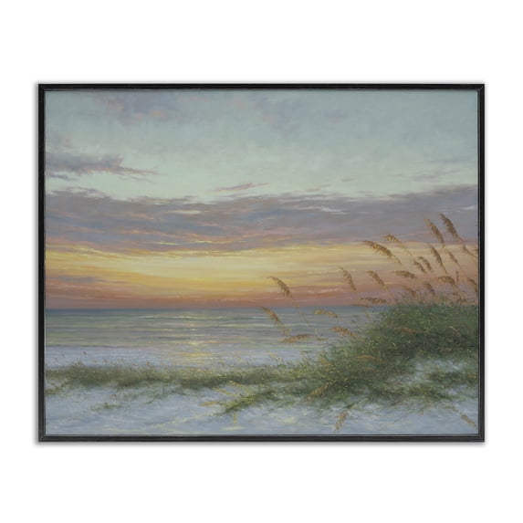 Stupell Industries Coastal Coastal Beach Summer Sunset Black Framed Giclee Art, 14 x 11, by Martin Figlinski