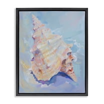Stupell Industries Coastal Conch Shell Animals Painting Black Floater Framed Canvas Art Print Wall Art, 17 x 21