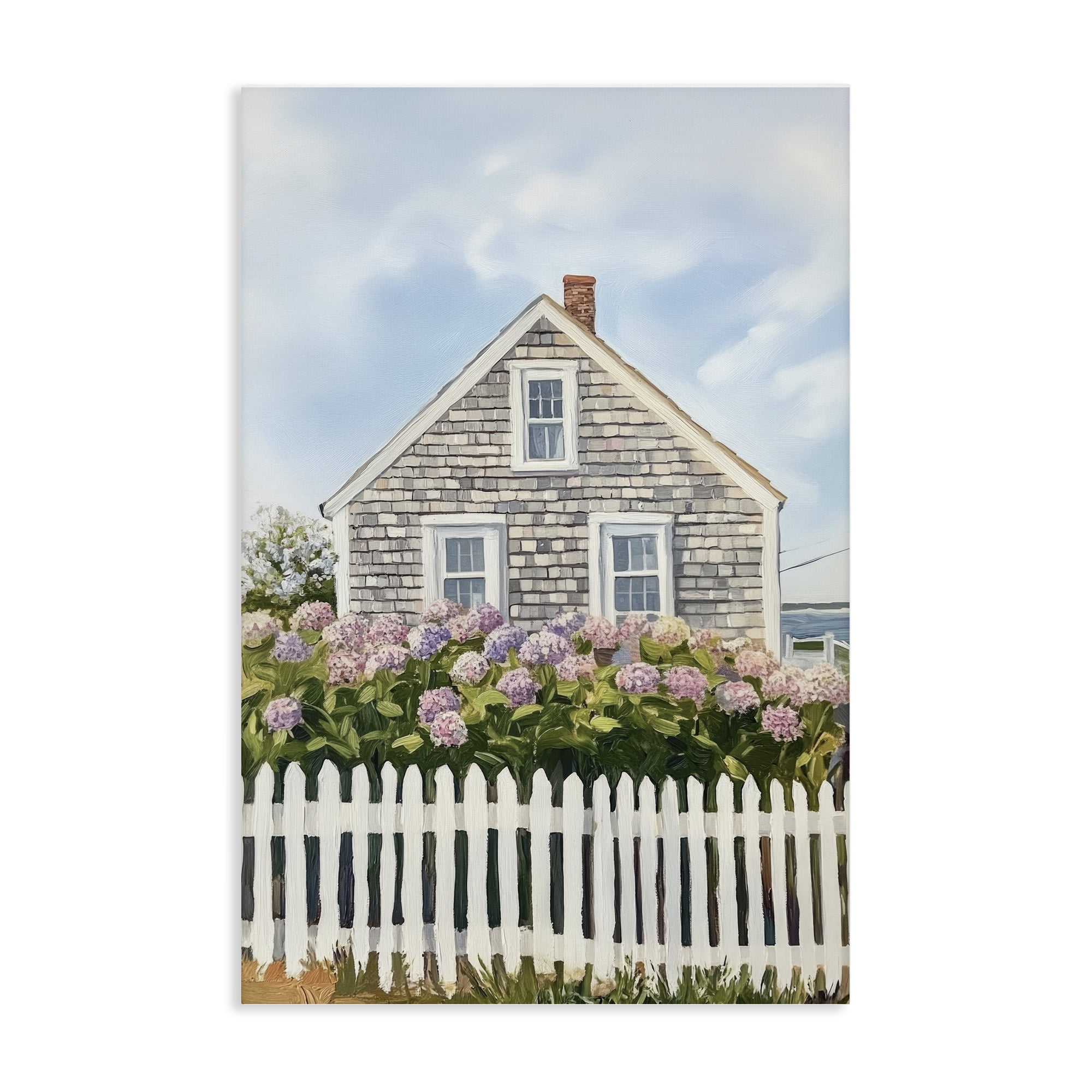 Stupell Industries Coastal Cottage Hydrangea Garden Canvas Wall Art, design by Sisi and Seb