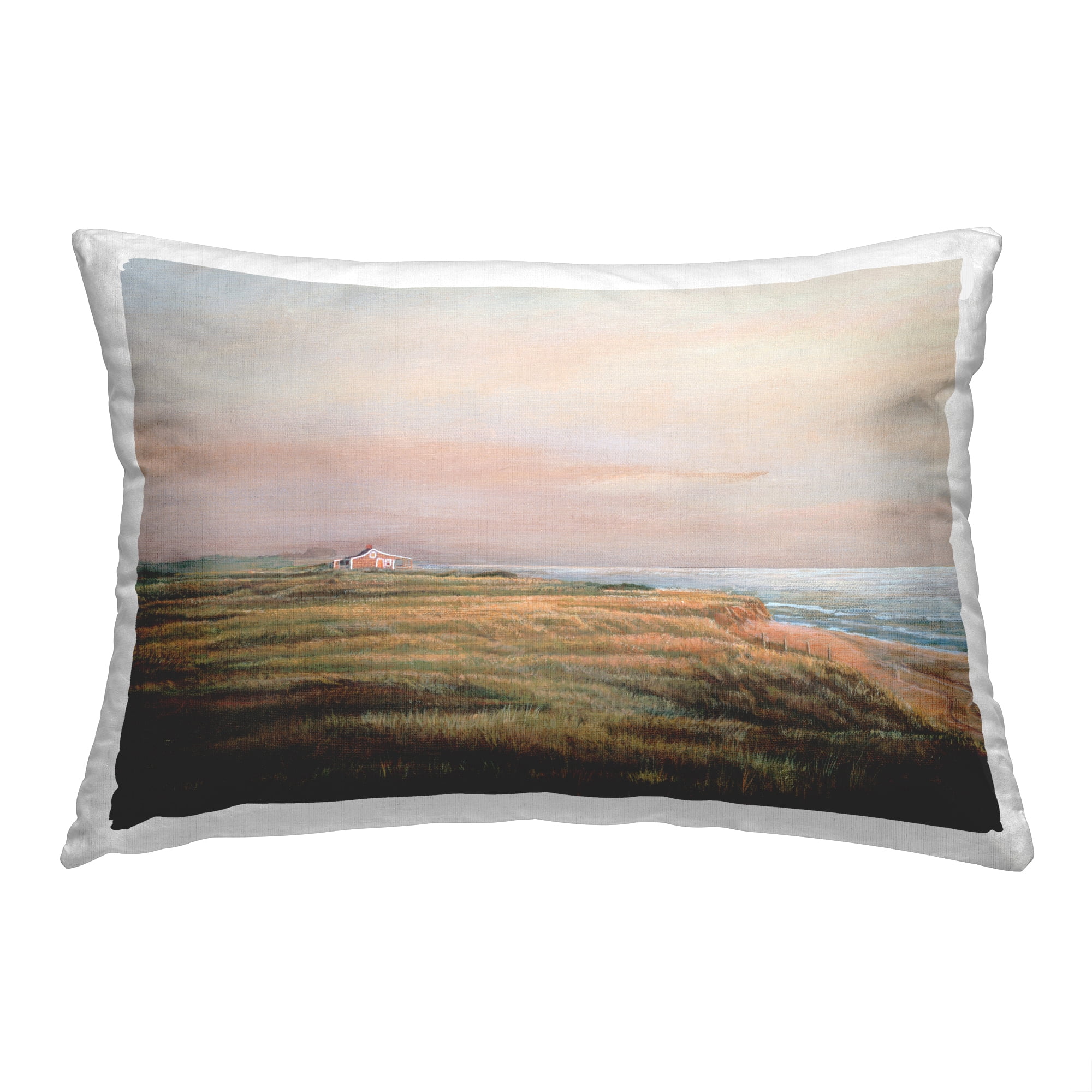 Stupell Industries Coastal Cottage Landscape Decorative Printed Throw Pillow, 14 x 20