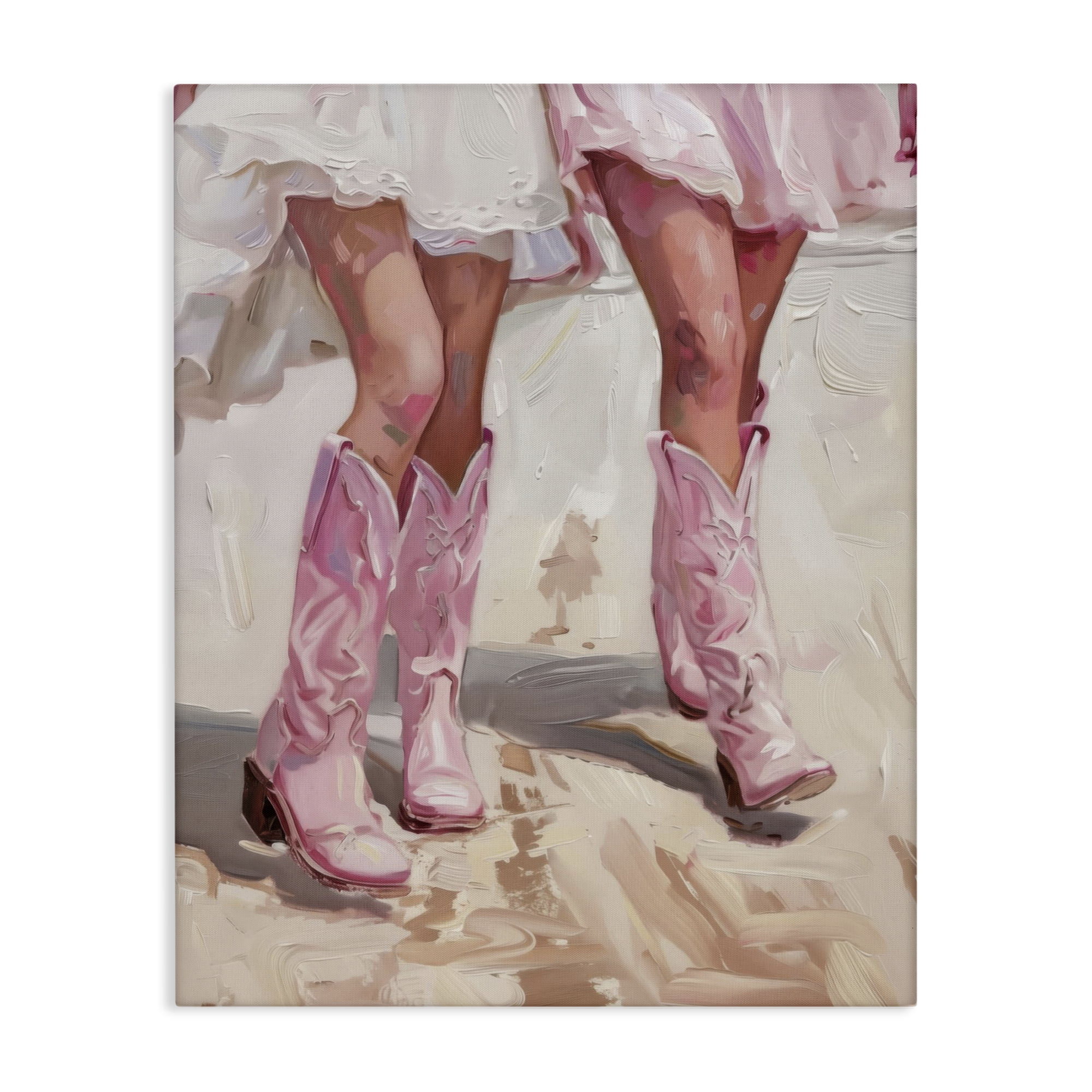 Stupell Industries Coastal Cowgirls Stepping People Painting Wrapped Canvas Art Print Wall Art, 30 x 40